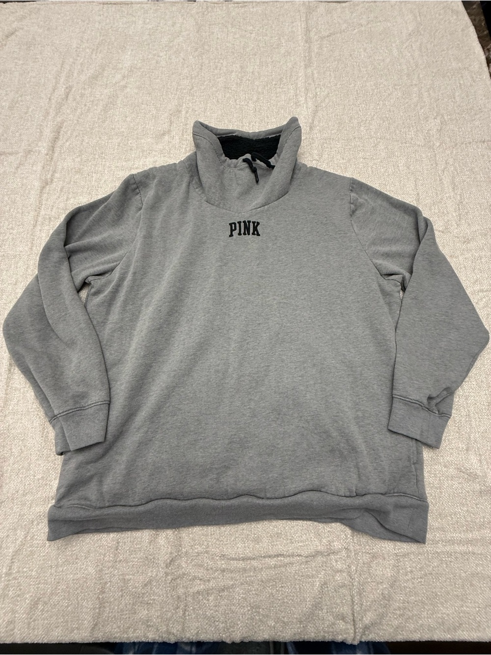 PINK Victoria's Secret Men’s Heather Gray Turtleneck Pullover